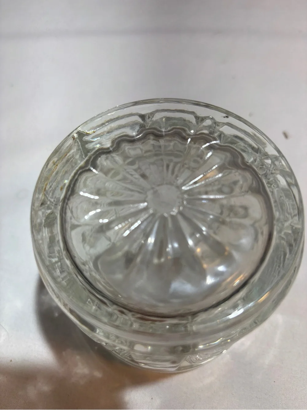 Clear Pressed jelly jar - Textured Pattern